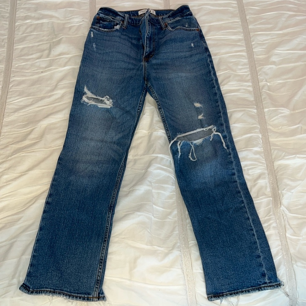 Abercrombie Ankle Straight Ultra High Rise Jeans